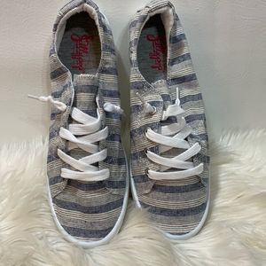 Jellypop “Dallas”Sneakers in Blue Stripe Multi Fabric Size 11 Medium